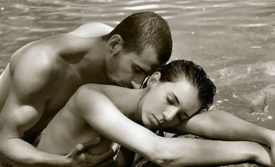 Black and white couple in pool Pictures, Images and Photos