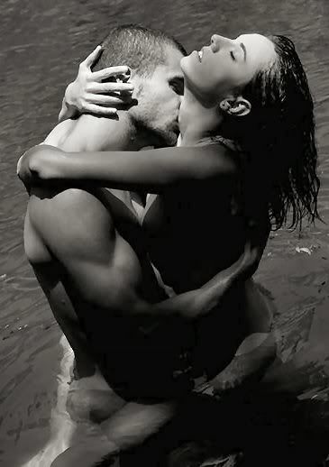 Black and white embrace in water Pictures, Images and Photos