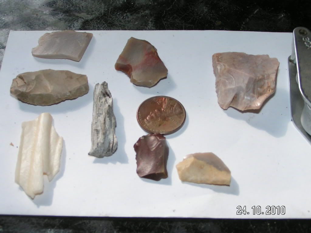 bone and  knapping pieces