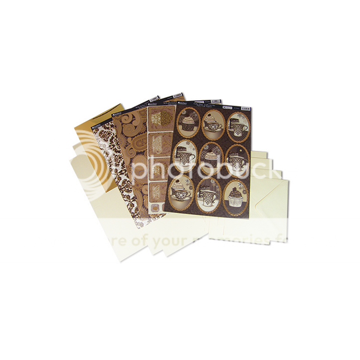 Kanban LUX12 Cafe Collection   Coffee & Cake Luxury card making kit 