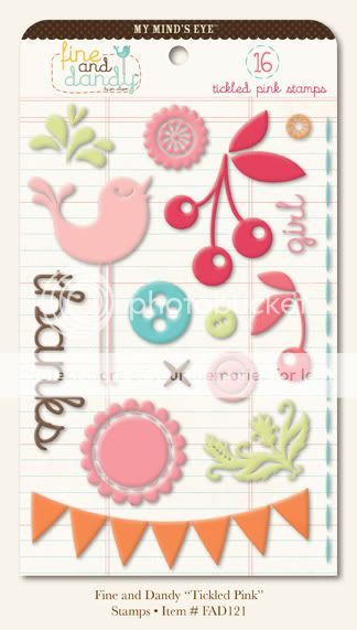 My Minds Eye FAD121 Tickled Pink 16 Clear Stamps NEW  