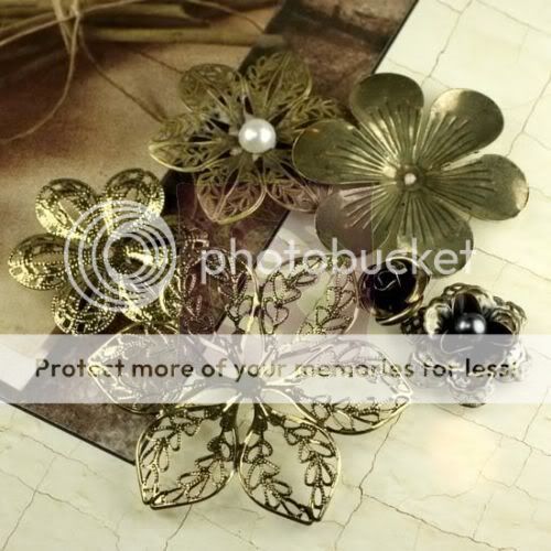 Prima 930028 Vintage Trinkets   Flowers 6 pieces NEW  