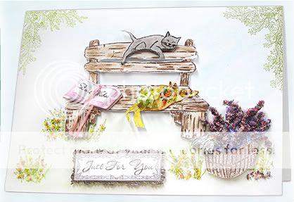 Flower Soft Quiet Corner Bench Rubber Stamp NEW  